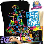 79 PCS Set Scratch Art for Kids Craft Kit - Fun Arts and Crafts for Kids Age 6-8 - Boys & Girls Gifts 4-6 Years Old, Birthday Party Favors Gifts for 5 6 7 8 9 10 Year Old Girl - Toys for Girls 7-10