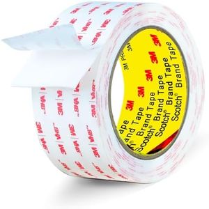 2in X 9.85ft Double Sided Tape Heavy Duty, Removable Mounting Tape for Wall, White Sticky Foam Tape, Picture Hanging Strips & Poster Hanger, Waterproof Adhesive Strips, Carpet Tape & Rug Gripper