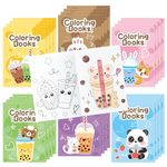 X1zuue 24Pcs Boba Tea Coloring Books for Kids Bulk Bubble Tea Mini Coloring Booklet DIY Art Drawing Book with Boba Milk Tea for Toddlers Birthday School Party Activity Favors Goodie Bag Filler