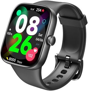 TOZO S7 Smartwatch Bluetooth Call 1.85”AMOLED Ultra HD Screen,Dynamic Dials Messages Push 100+ Sports Modes,Detect Human Health (Heart Rate,Blood Oxygen)with High Battery Life Touch Screen Watch Black