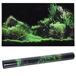 Joyzan Aquarium Background, Fish Tank Decorations Pictures 3D Effect PVC Adhesive Underwater World Wallpaper Backdrop Sticker Poster Seafloor Water Grass Pattern Cling Decals Image Decor(61 * 30cm)