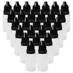 Jetisva 50 PCS Paint Dropper Bottles 20ml Plastic Eye Dropper Bottle Clear Squeezable Eliquid Bottles Empty Pinch Bottle with Cap for Eye Liquid Essential Oil Paint Sample Bottles (Black)