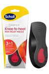 Scholl In-Balance Orthotics Knee to Heel Insoles, 3-in-1 Insoles for Knee and Heel Pain Relief - Deep Heel Cup and Arch Support - Size Small, UK 4.5-6.5, 1 Pair