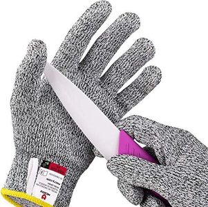 NoCry Cut Resistant Gloves for Kids (8-12 years old) - High Performance Level 5 Protection, Food Grade. Free Ebook Included!