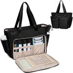 Fasrom Teacher Tote Bag with Laptop Compartment, Teacher Work Bag for Women and Teaching Supplies, Black (Patent Design)