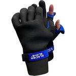 Glacier Outdoor Premium Neoprene Slit Finger Fishing Glove (Black/Blue, Medium)