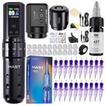 Mast Tattoo Fold2 Pro Cordless Tattoo Gun Kit 2000mAh Battery for Long Runtime & 1500mAh Lightweight Batteries 7 Adjustable Stroke 2.4-4.2mm Mcore-C1 Motor Cartridges Machine