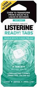 Listerine Ready! Tabs Chewable Tablets with Soft Mint Flavor, Revolutionary 4-Hour Fresh Breath Tablets to Help Fight Bad Breath On-the-Go, Sugar-Free, Alcohol-Free & Gluten-Free, 8 Count
