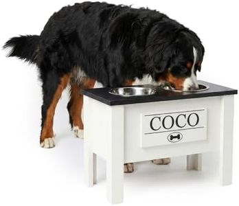 GTW Elevated Dog Bowl Stand for Large Dogs - Customized Feeding Station with Storage & Stainless Steel Bowls (X-Large, Black)
