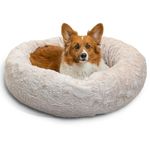 Best Friends by Sheri The Original Calming Donut Cat and Dog Bed in Lux Fur Oyster Medium 30x30