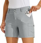 Willit Women's Golf Shorts Hiking Cargo Shorts Quick Dry Athletic Casual Summer Shorts with Pockets 5" Gray 12