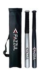 Baseball Bat Wood Baseball Bat with Strong Wood for Self-Defense Heavy Duty (32 Inch Long) (Black-Silver-Basebat-1Cover)