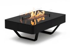 PLANIKA Rio Table Coffee Table with LPG Fire Pit Black Portable Garden Patio