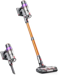 Fieety Cordless Vacuum Cleaner, 450W/40Kpa Stick Vacuum Cleaners for Home with Touch Display, 55 Mins Max Runtime, Lightweight Handheld Anti-Tangle Vacuum Cleaner, Carpet, Pet Hair and Hardwood Floors