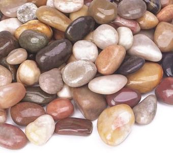 Pulovin 15 lbs Decorative Garden Stone Outdoor Landscaping, Walkways, Yard, 1-1/2 inch Large Polished River Rocks for Plants Pots, Vases, Crafts