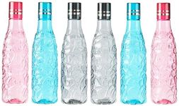 Homeor Unbreakable Plastic Water Bottle I Leak Proof I BPA Free Food Grade Fridge Water Bottle I Ideal for Gym, Office, Home, Travel, College, Easy to Clean, 1 Litre Each, Set of 6, Assorted