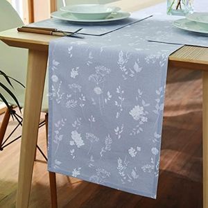 Catherine Lansfield Dining Meadowsweet Floral Cotton 33x220 cm Table Runner Grey