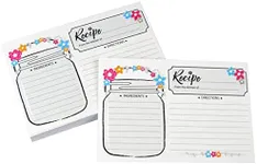 Home Advantage Mason Jar Double Sided Recipe Cards 4x6 (50, Colorful)