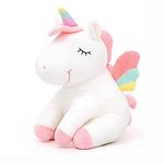 DRYPHON Sitting Unicorn Plush Toy | Unicorn Soft Toys for Kids | Soft Toys for Baby Girl | Cute Soft Toys for Babies | Soft Toys for Boys and Girls (Unicorn (White), 25 cm)