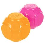 goDog 2-Pack Silent Squeak Ball Dog Toy Set, for Light to Moderate Chewers - Orange/Pink, 2-Pack