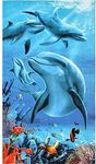 WarmHeartting Beach Towels Extra Large 100x180cm Microfibre for Men and Women Great for Swim Spa Travel Yoga Sports Camping Sunbed Cover Bath or Shower at Home Dolphins Print