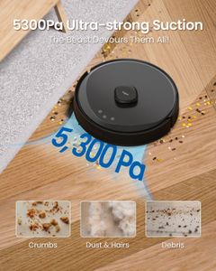 Tapo RV30 Max Plus Robot Vacuum Cleaner with Mop – 5300Pa, Auto-Empty, LiDAR Navigation, Alexa & Google Compatible