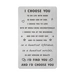 SOUSYOKYO I Choose You Gift Wallet Card, Wedding Day Gifts for Groom from Bride, Valentine's Day Card for Fiance from Fiancee, Sentimental Marriage Quotes Keepsake for Men Him