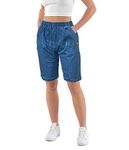 Womens Denim Shorts with Pockets Lightweight Elasticated Summer Easy Care Ladies Travelling Pull on Comfy Lounge Shorts Plus Size (16, Jeans Blue)