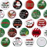 48 Pcs Mini Christmas Buttons Pins Bulk Funny Christmas Sayings Button Pins Christmas Sweater Accessories Christmas Holiday Party Decoration Favors Supplies