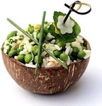 Canape King Vegan Coconut Bowls - Eco Friendly Serving Bowl Set Polished with Organic Oil for Pasta Cereal Açai Salad & Smoothies - Natural Biodegradable Coconut Shell Bowls (5, 7cm)
