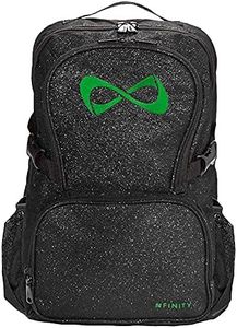 Nfinity Sparkle Backpack for Cheerleaders – Glitter Finish, Lightweight and Durable, with Ample Storage and Adjustable Straps