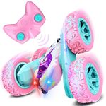 Gralal Pink Rc Car Toys for 4 5 6 7 8 9 Year Old Girls Gifts, 360° Flip Remote Control Cars for Girls Toys Age 4 5 6 7 8 9, Gifts for 4 5 6 7 8 Year Old Girls Toys Gifts for Girls Birthday Presents