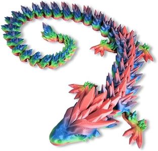 3D Printed Dragon 30 inch Huge - Made in USA - 3D Printed Unique Fidget Toys (Top Pink)