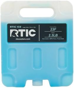 RTIC Refreezable Reusable Cooler Ice Packs Cold Ice Chest Pack Long-Lasting with Break-Resistant Design, for Food and Drink, Perfect for Travel and Storage, Large (2 Pack)