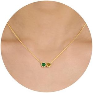 Sistble Birthday Gifts for Women, Christmas Stocking Stuffers for Teens May Emerald Necklace 14K Gold Necklace November Topaz Birthstone Valentines Day Gift Ideas Jewelry for Her Sister Daughter