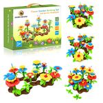 Desire Deluxe Girls Toys for 3 Year Old Kids Flower Build A Garden Toy Building Blocks Set for Baby, Children - Indoor & Outdoor Floral Arrangement for Kids 54pc