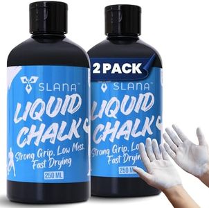 SLANA Liquid Chalk for Gym, Weightlifting – Fast Drying Gym Chalk Liquid, Lasting Grip Formula – Mess Free, Dust-Free, Skin-Safe Liquid Climbing Chalk for Pull Ups, Gymnastic & Training - 2 Pack-250ml