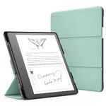 MoKo Stand Case for Kindle Scribe (2022 Released) - Premium Leather Trifold Stand Cover with Pen Holder, Auto Sleep/Wake for 10.2" Amazon Kindle Scribe 2022, Agave Green