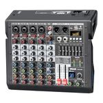 Professional Audio Mixer, TKLBLS Sound Board Mixing Console with 6 Channel 99-Bit DSP, 7-Band Eq Output, Digital MP3 Computer Input, 48V Phantom Power Stereo, DJ Mixers Board for Recording, Live Strea