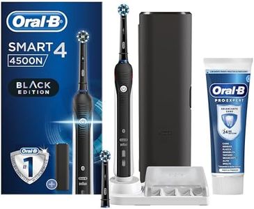 Oral-B Spazzolino Elettrico Ricaricabile Smart 4 4500 Nero, 2 Testine, 1 Custodia da viaggio, 1 Spazzolino +1 Dentifricio Pro-Expert Sbiancante Sano