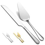 Kyraton Wedding Cake Knife and Server Set, Stainless Steel Cake Cutting Set for Wedding Include Cake Cutter and Cake Server Perfect for Wedding, Christmas, Birthday, Dishwasher Safe