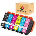 NEXTPAGE 378XL Ink Cartridges for Epson 378 XL Compatible with Epson XP-8500 XP-8505 XP-8600 XP‑8605 XP-8700 Printer Black Cyan Magenta Yellow Light Cyan Light MagentaInk Ink Set (6 Pack)