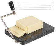 RADICALn Marble Cheese Slicer Black Kitchen Gadgets Handmade Cutting Board with 4 Replacement Cheese Cutter Wires - Soft Food Slicer, Butter Cutter