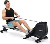 GYMAX Folding Magnetic Rowing Machine,8 Level Adjustable Rower with LCD Monitor & Device Holder, Full Body Workout Home Gym Exercise Equipment for Small Space