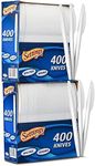 Settings [800 Count] Plastic White Knives, Practical Disposable Cutlery, Great For Home, Office, School, Party, Picnics, Restaurant, Take-out Fast Food, Outdoor Events, Or Every Day Use, 2 Boxes