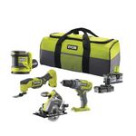 Ryobi RCK184I-242S 18V ONE+ Cordless Combi Drill, Circular Saw, Random Orbital Sander and Multi Tool Kit (1x2.0 Ah + 1x4.0 Ah)