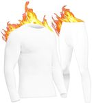 YESURPRISE Thermal Underwear for Men Long Johns with Fleece Lined Long Underwear Set Cold Weather Winter Top Bottom Set White