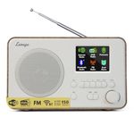 LEMEGA IR1S Internet Radio with Podcasts & Bluetooth – DAB/DAB+, FM Radio, 150 Presets, Alarm Clock Radio, Compact Kitchen Radio with Full Colour Display, Mains or AA Battery Powered (Walnut, IR1S)