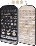 BAGSMART Hanging Jewelry Organizer, Jewelry Holder Organizer Accessories Organizer, 68 Pocket Earring Organizer Organizer for Wall Holding Jewelry,Extra Large Black, 1 Piece