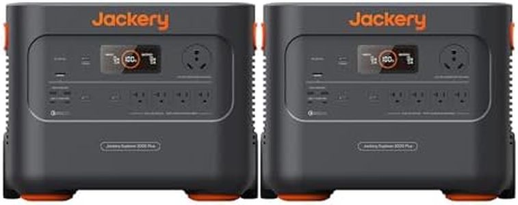 Jackery Explorer Kit 4000 Plus, 2X Portable Power Station Explorer 2000 Plus, Solar Generator with 4085Wh LiFePO4 Battery 6000W Output, Compatible with Solar Panel for Outdoor RV Camping & Emergency